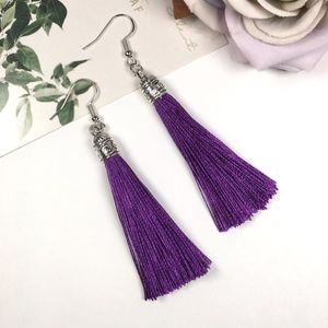 Deep Violet Tassel Earrings